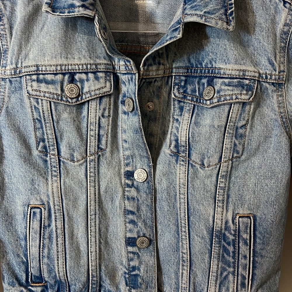 Gap Girls kids size large denim jacket stone washed - Picture 7 of 11